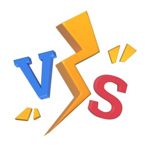 drawing of the letters vs for versus, with a lightning bolt drawing of the letters vs for versus, with a lightning bolt