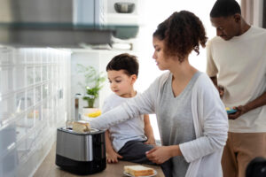 family using toaster family using toaster