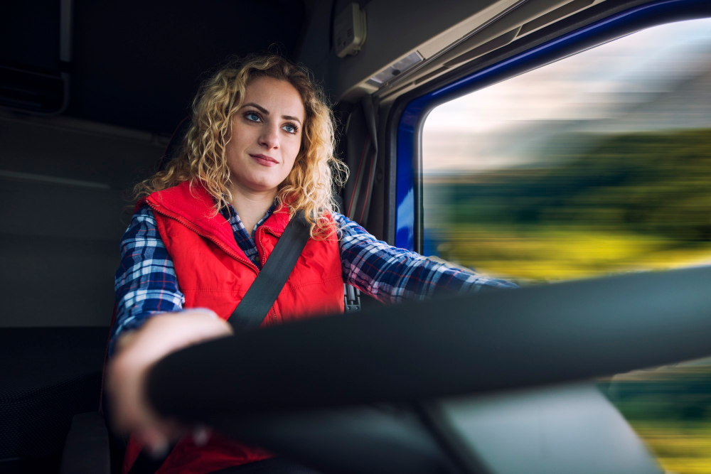 woman driving a truck woman driving a truck